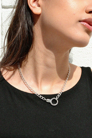 Sterling Silver Heritage Chain Necklace with Cuff Keeper