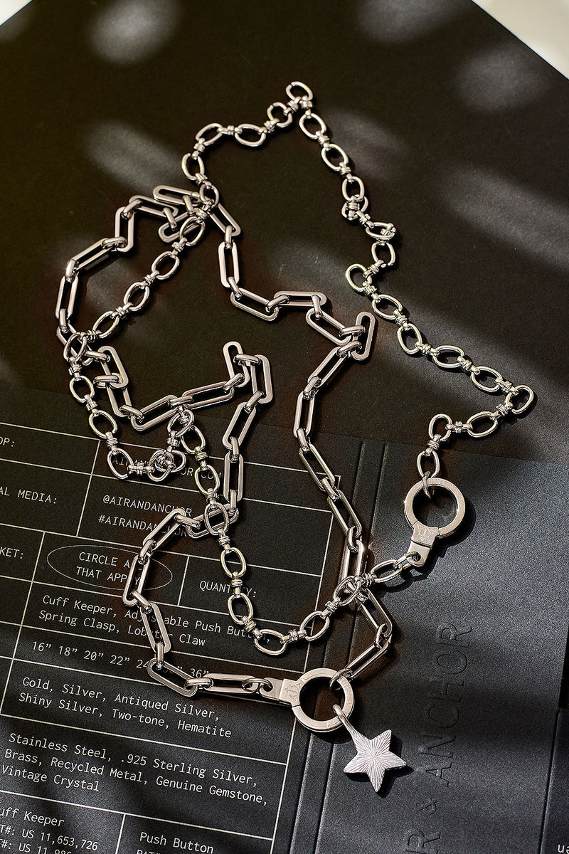 Midway Stainless Steel Adjustable Chain Necklace – Air & Anchor Midway Stainless Steel Adjustable Chain Necklace – Air & Anchor