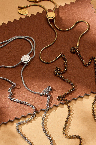 round link chain adjustable necklace