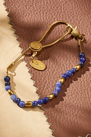 tiny treasure adjustable beaded gemstone bracelet