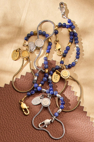 tiny treasure adjustable beaded gemstone bracelet