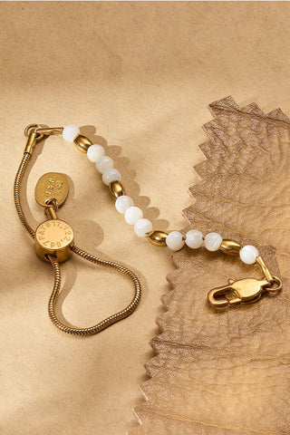 tiny treasure adjustable beaded gemstone bracelet