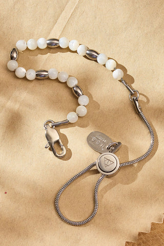 tiny treasure adjustable beaded gemstone bracelet