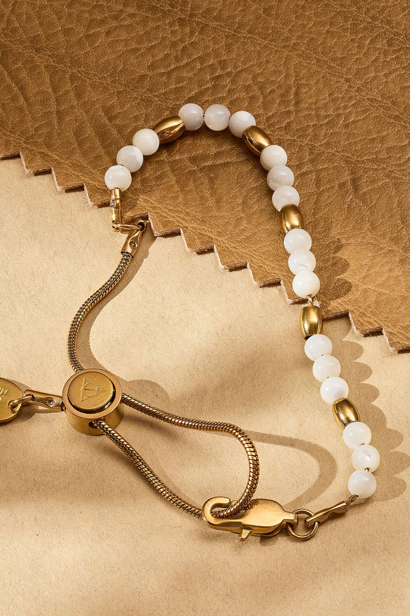 tiny treasure adjustable beaded gemstone bracelet