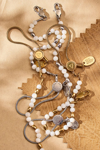 tiny treasure adjustable beaded gemstone bracelet