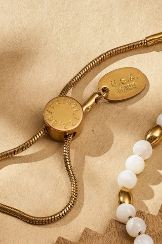 tiny treasure adjustable beaded gemstone bracelet