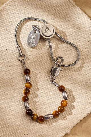 tiny treasure adjustable beaded gemstone bracelet