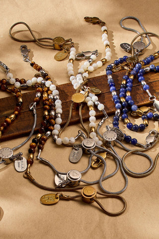 tiny treasure adjustable beaded gemstone bracelet