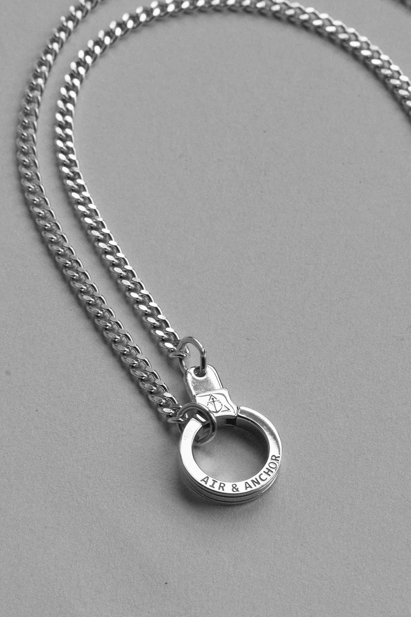 Sterling Silver Hit the Curb Necklace with Cuff Keeper