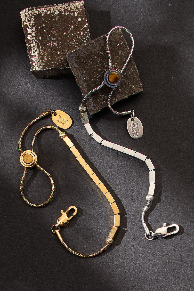 pull some strings adjustable bracelet with tiger’s eye