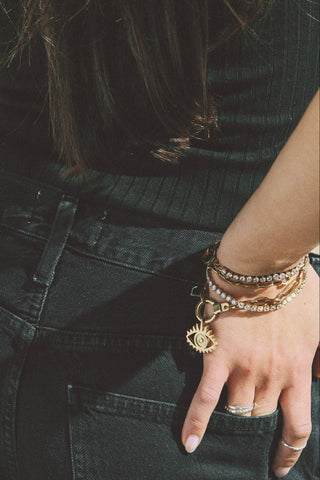 free play tennis bracelet with mini cuff keeper