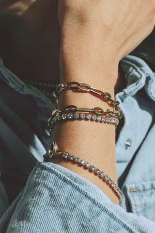 free play tennis bracelet with mini cuff keeper