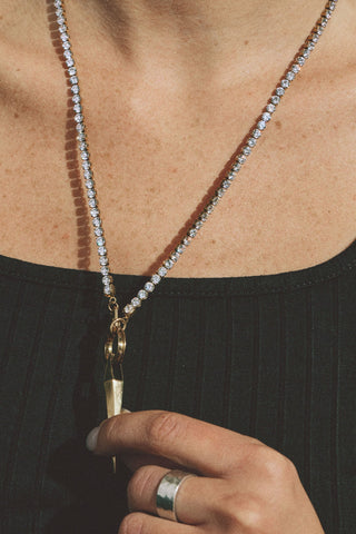 free play tennis necklace with cuff keeper