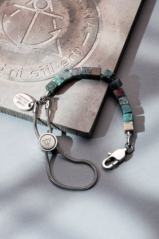 solid ground beaded gemstone bracelet