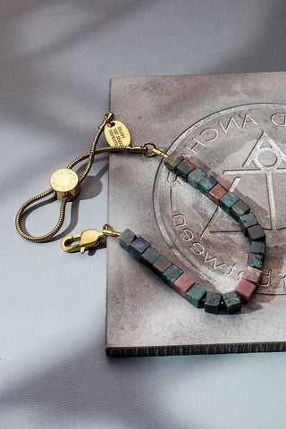 solid ground beaded gemstone bracelet