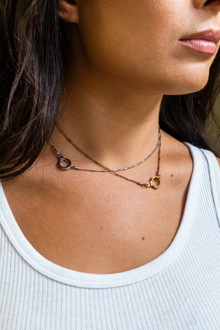 No. 103 Riverpoint Chain Mini Cuff Keeper Necklace