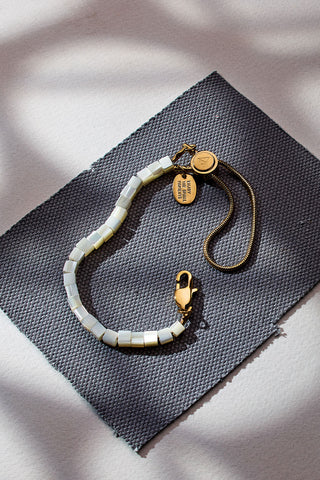 solid ground beaded gemstone bracelet