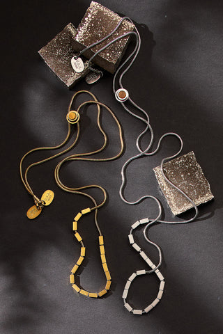 pull some strings adjustable necklace with tiger’s eye