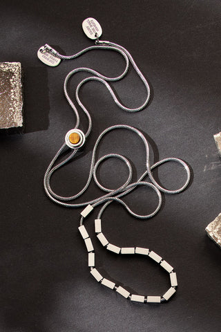 pull some strings adjustable necklace with tiger’s eye