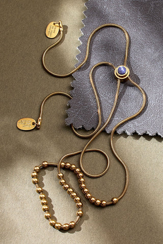 string theory adjustable necklace with sodalite