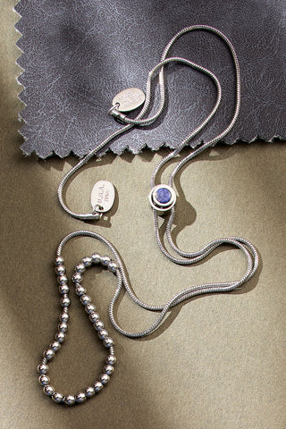 string theory adjustable necklace with sodalite