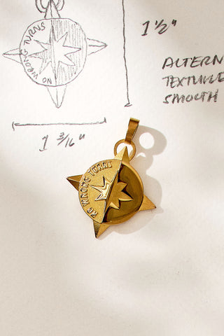 No Wrong Turns Compass Charm