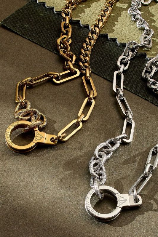 The Long Road Patchwork Chain Cuff Keeper Necklace