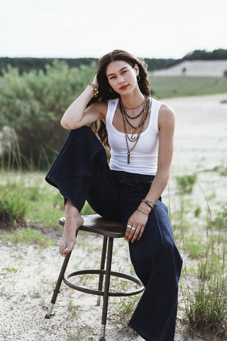 solid ground beaded gemstone necklace