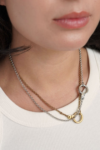 Round Link Chain Cuff Keeper Necklace