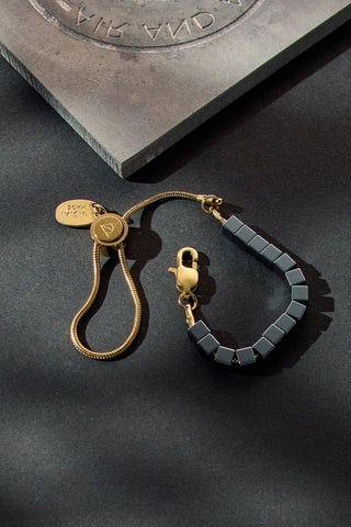 solid ground beaded gemstone bracelet