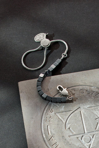 solid ground beaded gemstone bracelet