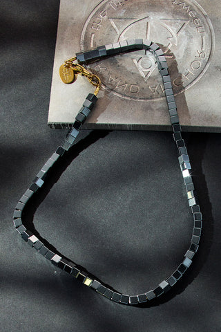 solid ground beaded gemstone necklace