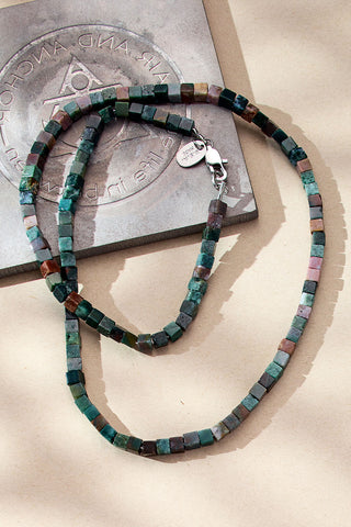 solid ground beaded gemstone necklace