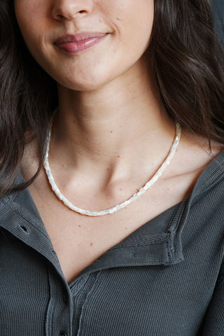 solid ground beaded gemstone necklace