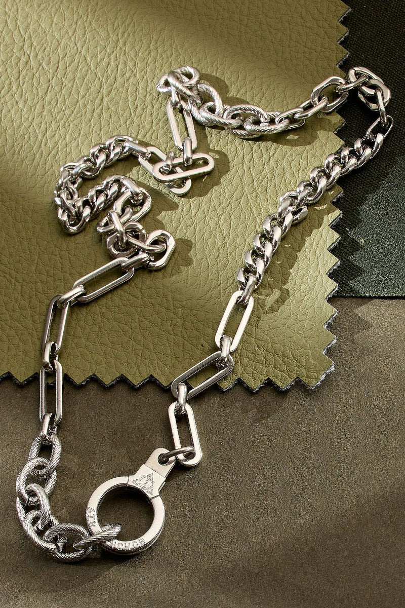 The Long Road Patchwork Chain Cuff Keeper Necklace