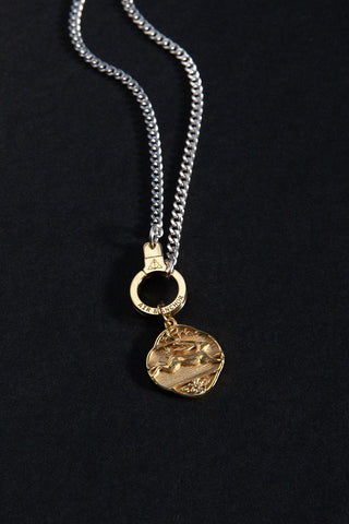 Men's Sterling Silver Down the Rabbit Hole Necklace with Cuff Keeper