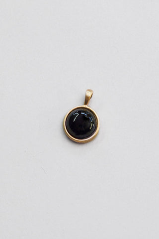 14kt gold genuine black onyx gemstone pendant charm	