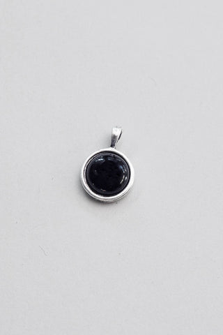 vintage silver black onyx gemstone pendant