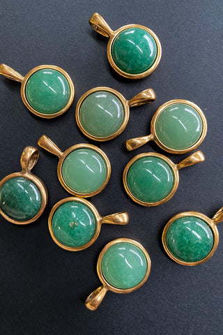 handcrafted green gemstone pendant