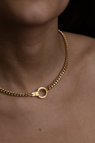 Stainless Steel Lineage Chain  Necklace with Cuff Keeper