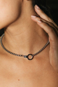 Stainless Steel Journey Chain Cuff Keeper Necklace