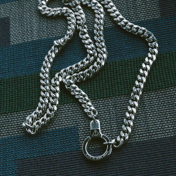 The Stainless Steel Wanderer Necklace with Double Cuff Keepers Polished Stainless Steel