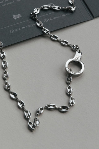 Stainless Steel This Little Piggy Necklace with Cuff Keeper