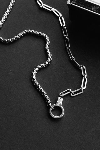 Stainless Steel Chain Reaction Necklace with Cuff Keeper