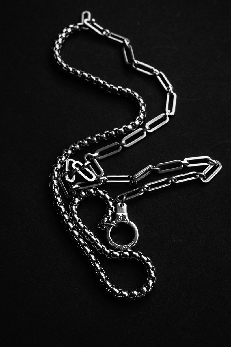 Stainless Steel Chain Reaction Necklace with Cuff Keeper