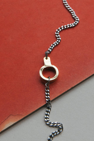 Stainless Steel All Mixed Up Necklace with Cuff Keeper