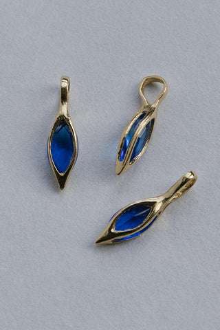 14kt gold sapphire crystal birthstone charms