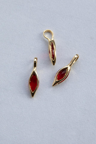14kt gold ruby crystal birthstone charms