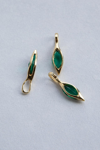 14kt gold emerald crystal birthstone charms
