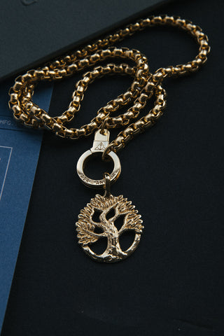 14kt gold oak tree necklace pendant charm